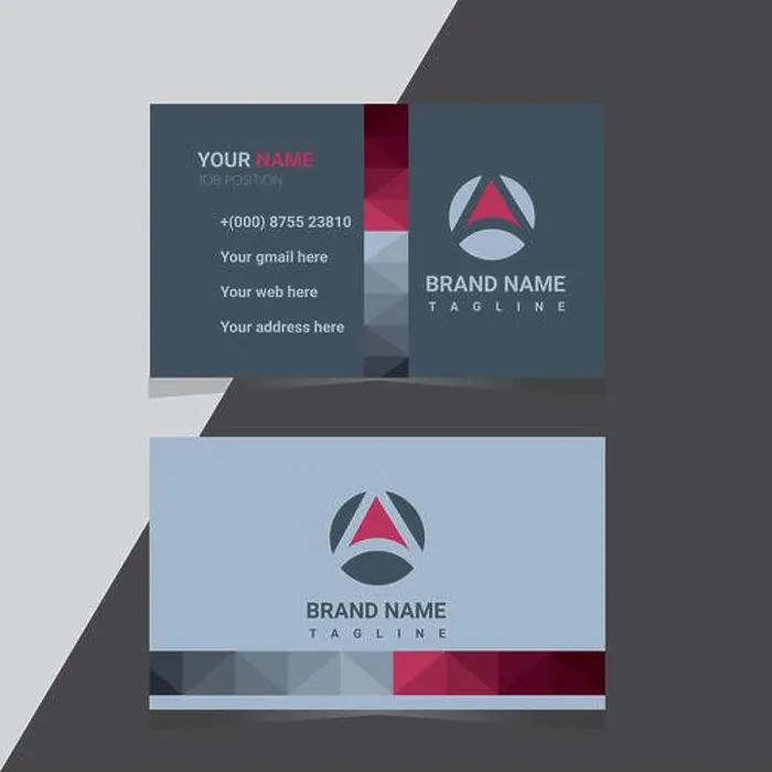 Framed Print : Professional and modern business card design template. Blue business card design Framed Print : Professional and modern business card design template. Blue business card design