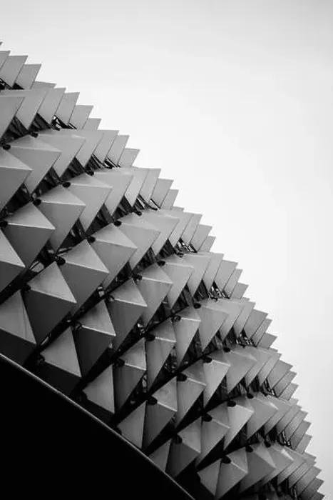 Framed Print : Side profile of the Esplanade Theatres on the Bay roof in Singapore
