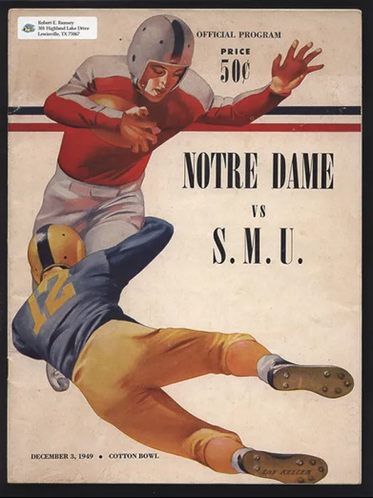 Framed Print : This is the program cover from the 1949 Cotton Bowl game featuring a football match between the University of Notre Framed Print : This is the program cover from the 1949 Cotton Bowl game featuring a football match between the University of Notre