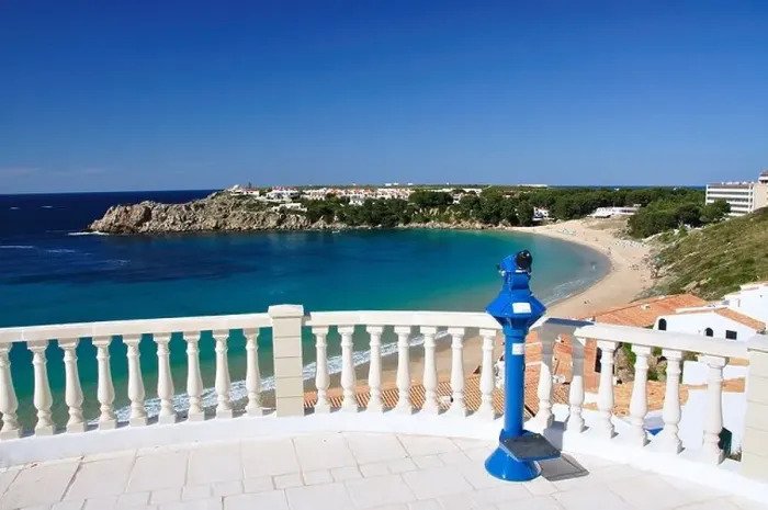 Framed Print : Promenade beach lookout, Arenal d'en Castell, Menorca, Balearic Islands, Spain Framed Print : Promenade beach lookout, Arenal d'en Castell, Menorca, Balearic Islands, Spain