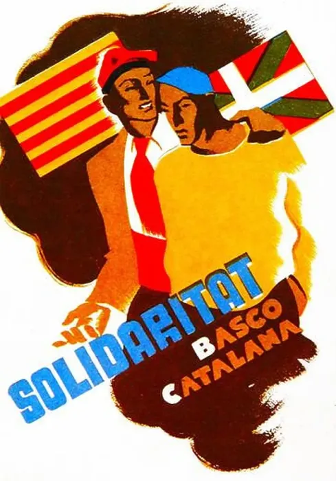 Framed Print : Propaganda poster illustrating Basque Catalan solidarity during the Spanish Civil War Framed Print : Propaganda poster illustrating Basque Catalan solidarity during the Spanish Civil War