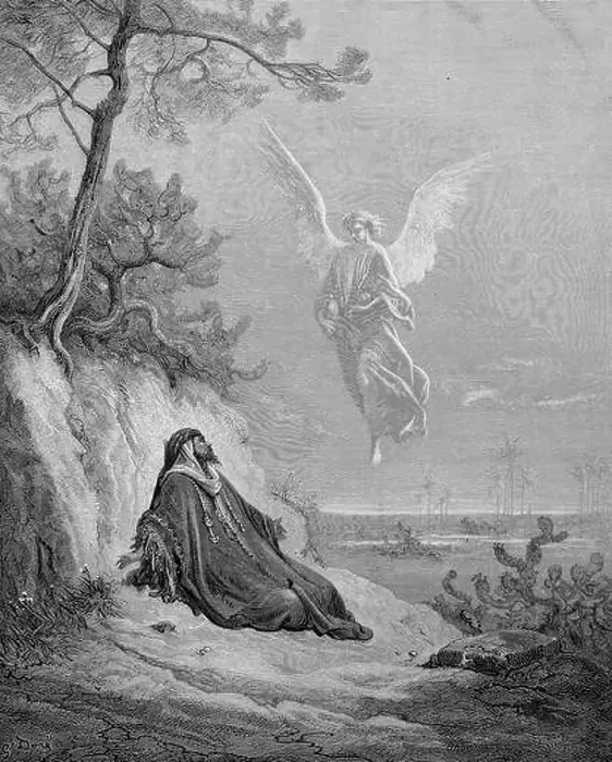 Framed Print : Prophet Elia oder Elias und der Engel Framed Print : Prophet Elia oder Elias und der Engel