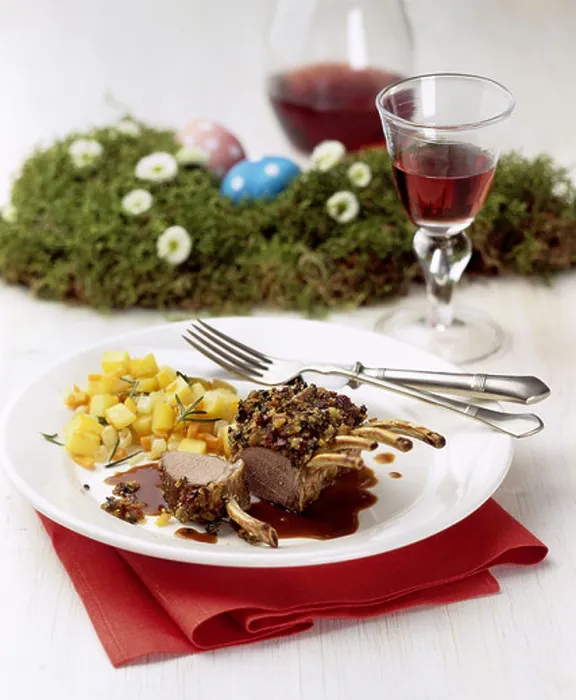 Framed Print : Provencal ribs of lamb with rosemary vegetable Framed Print : Provencal ribs of lamb with rosemary vegetable