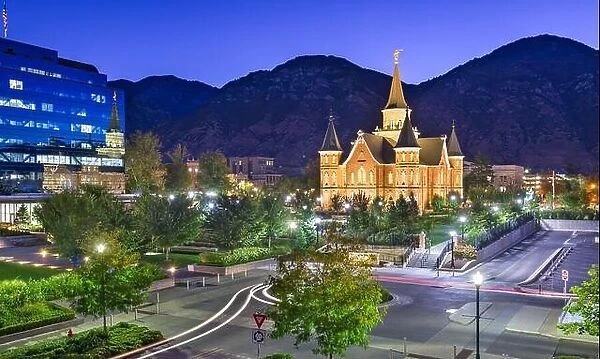 Provo, Utah, USA at Provo City Center Temple at twilight