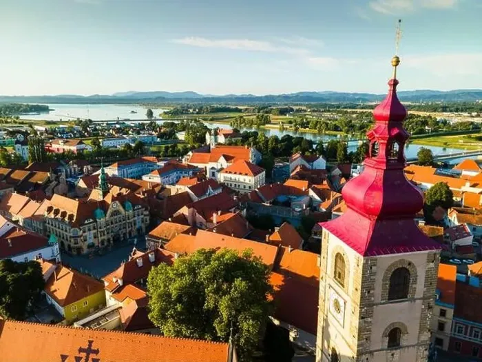 Framed Print : Ptuj Cathedral and City Tower, Slovenia Framed Print : Ptuj Cathedral and City Tower, Slovenia