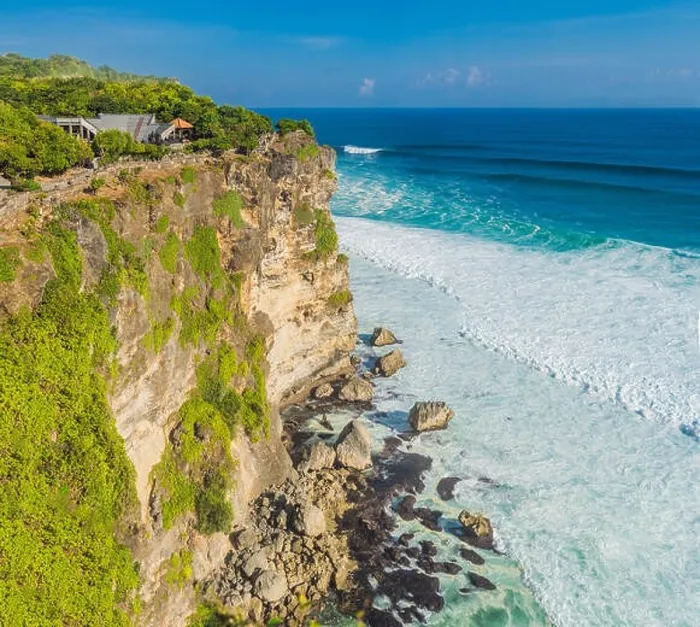 Framed Print : Pura Luhur Uluwatu temple, Bali, Indonesia. Amazing landscape - cliff with blue sky and sea Framed Print : Pura Luhur Uluwatu temple, Bali, Indonesia. Amazing landscape - cliff with blue sky and sea
