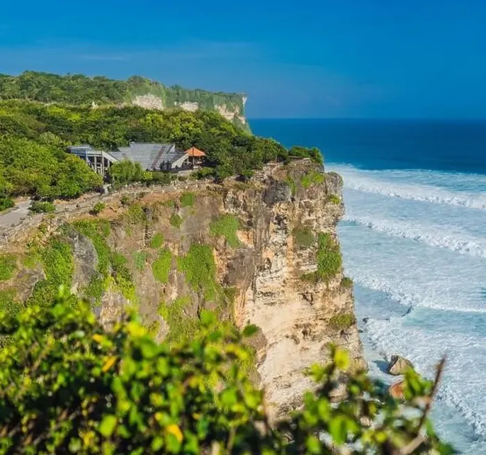 Framed Print : Pura Luhur Uluwatu temple, Bali, Indonesia. Amazing landscape - cliff with blue sky and sea Framed Print : Pura Luhur Uluwatu temple, Bali, Indonesia. Amazing landscape - cliff with blue sky and sea