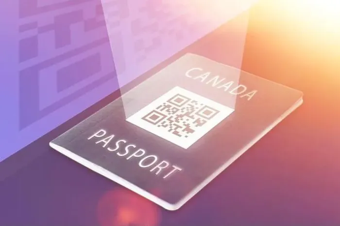 Framed Print : QR on cover of Canada passport Framed Print : QR on cover of Canada passport