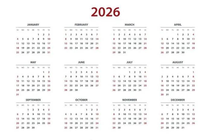 Framed Print : Quarter calendar template for 2026 year. Wall calendar grid in a minimalist style. Week Starts on Sunday Framed Print : Quarter calendar template for 2026 year. Wall calendar grid in a minimalist style. Week Starts on Sunday