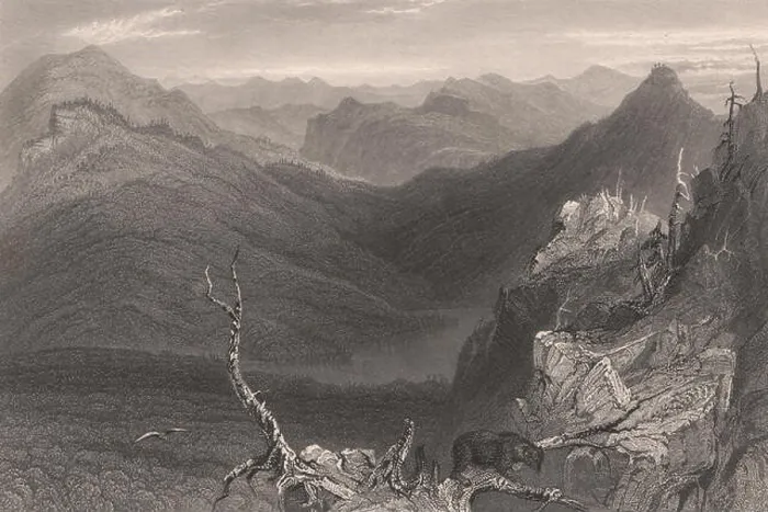 Framed Print : QUEBEC. Owl's Head Mountain & lake. Mont Owl's Head. BARTLETT, old print 1842 Framed Print : QUEBEC. Owl's Head Mountain & lake. Mont Owl's Head. BARTLETT, old print 1842