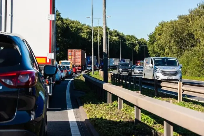 Framed Print : Queues on the A500 motorway due to an accident further ahead, traffic jams and delays on the dual carriage way Framed Print : Queues on the A500 motorway due to an accident further ahead, traffic jams and delays on the dual carriage way