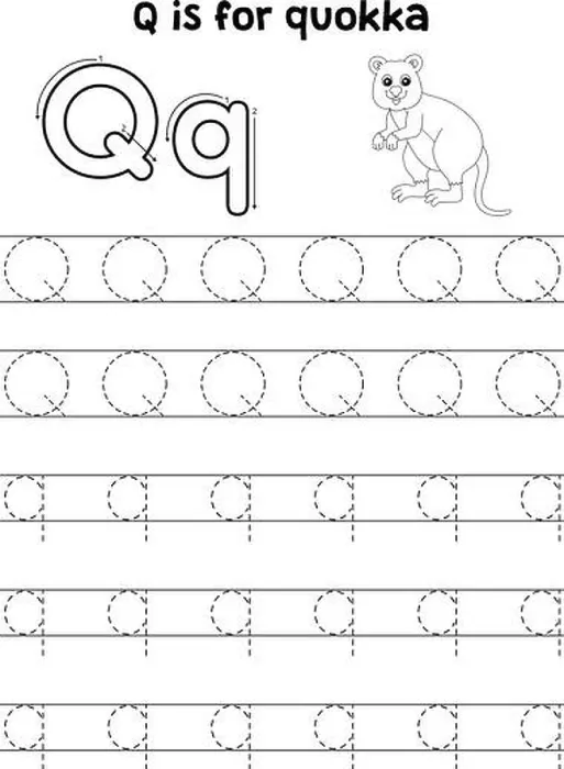 Framed Print : Quokka Animal Tracing Letter ABC Coloring Page Q Framed Print : Quokka Animal Tracing Letter ABC Coloring Page Q