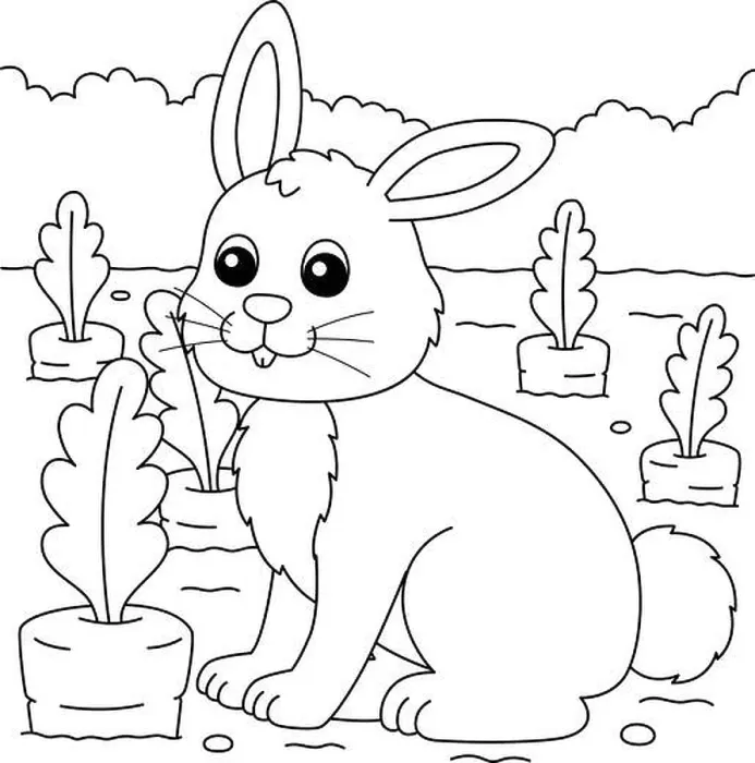 Framed Print : Rabbit Coloring Page for Kids Framed Print : Rabbit Coloring Page for Kids