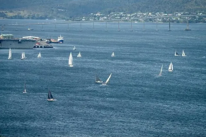 Framed Print : racing yachts on the river derwent in hobart tasmania Framed Print : racing yachts on the river derwent in hobart tasmania