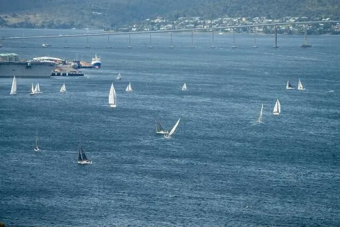 Framed Print : racing yachts on the river derwent in hobart tasmania Framed Print : racing yachts on the river derwent in hobart tasmania