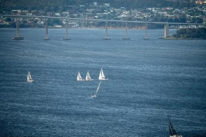 Framed Print : racing yachts on the river derwent in hobart tasmania Framed Print : racing yachts on the river derwent in hobart tasmania
