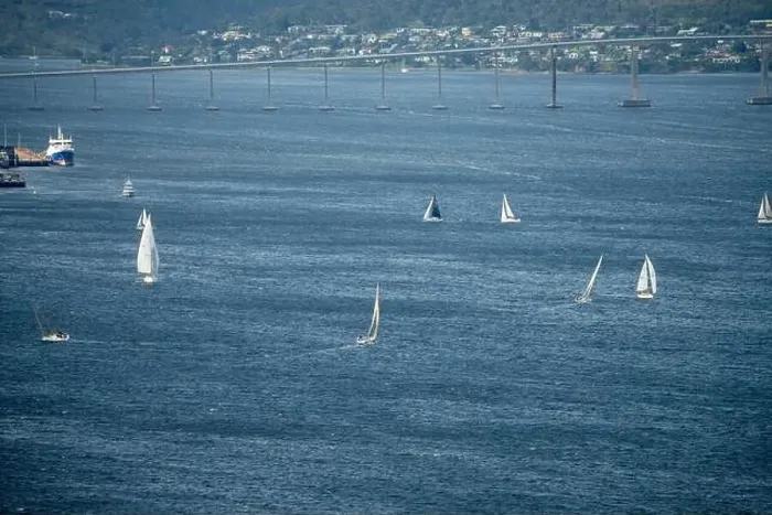 Framed Print : racing yachts on the river derwent in hobart tasmania Framed Print : racing yachts on the river derwent in hobart tasmania