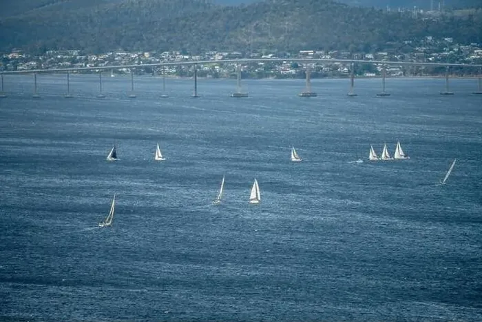 Framed Print : racing yachts on the river derwent in hobart tasmania Framed Print : racing yachts on the river derwent in hobart tasmania