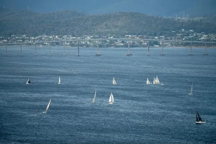 Framed Print : racing yachts on the river derwent in hobart tasmania Framed Print : racing yachts on the river derwent in hobart tasmania