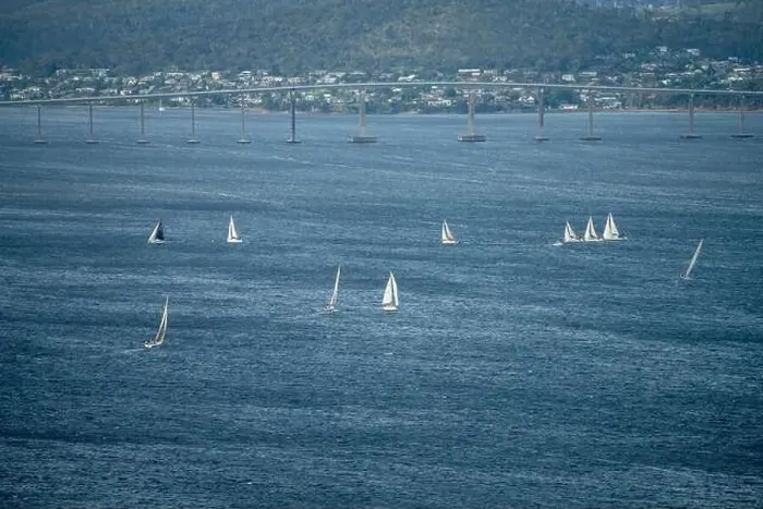 Framed Print : racing yachts on the river derwent in hobart tasmania Framed Print : racing yachts on the river derwent in hobart tasmania