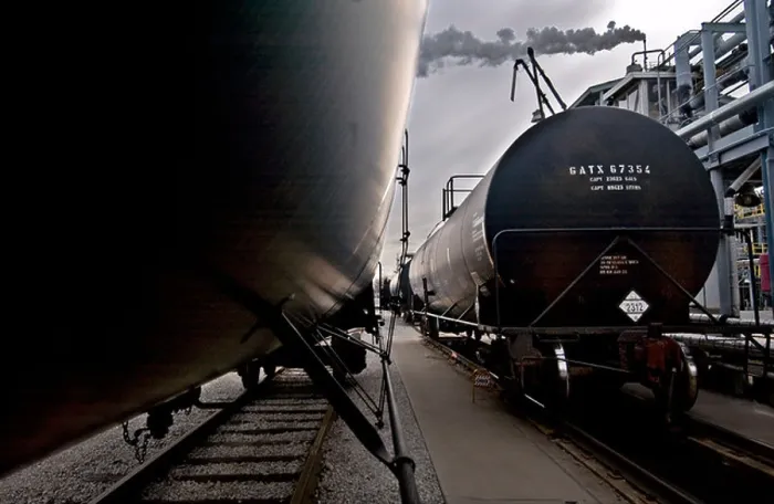 Framed Print : rail tank cars on sideing at chemical plant Framed Print : rail tank cars on sideing at chemical plant