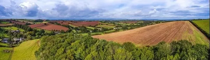 Framed Print : Rainbow over the Fields over Compton Castle from a drone, Compton, Devon, England, Europe Framed Print : Rainbow over the Fields over Compton Castle from a drone, Compton, Devon, England, Europe