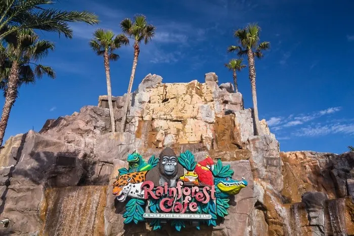 Framed Print : The Rainforest Cafe entrance sign at Galveston, Texas, USA Framed Print : The Rainforest Cafe entrance sign at Galveston, Texas, USA