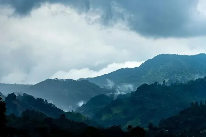 Framed Print : Rainy weather over the Andes mountains in the evening, Armenia region, Colombia, South America Framed Print : Rainy weather over the Andes mountains in the evening, Armenia region, Colombia, South America