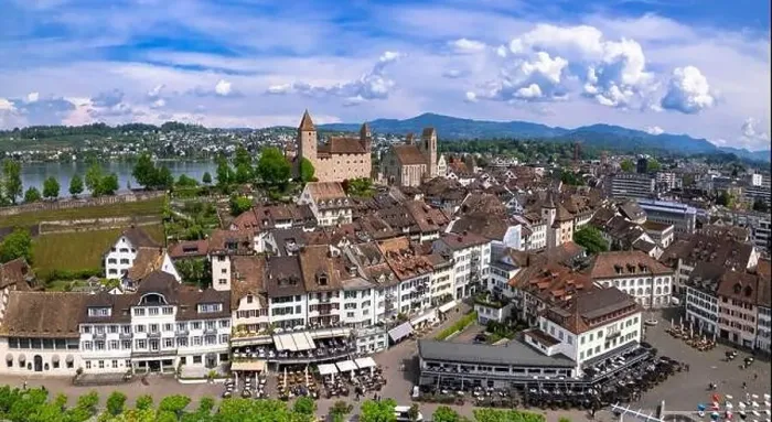 Framed Print : Rapperswil - Jona - scenic medieval town and castle in lake Zurich, aerial drone view. Switzerland travel and landmarks Framed Print : Rapperswil - Jona - scenic medieval town and castle in lake Zurich, aerial drone view. Switzerland travel and landmarks