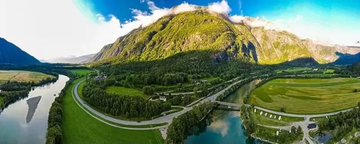 Framed Print : Rauma river valley near Soggebru camping, Norway Framed Print : Rauma river valley near Soggebru camping, Norway