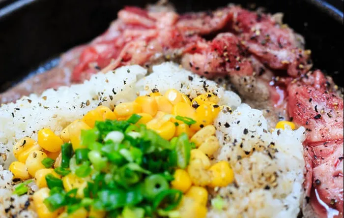Framed Print : raw beef and rice diet close up view Framed Print : raw beef and rice diet close up view