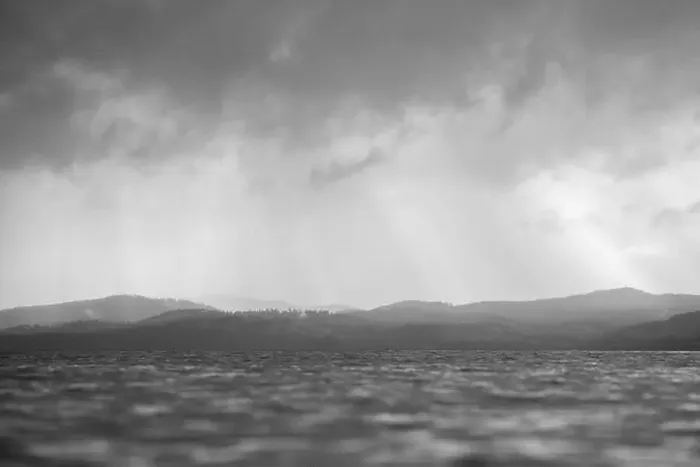 Framed Print : rays through clouds over the water Framed Print : rays through clouds over the water