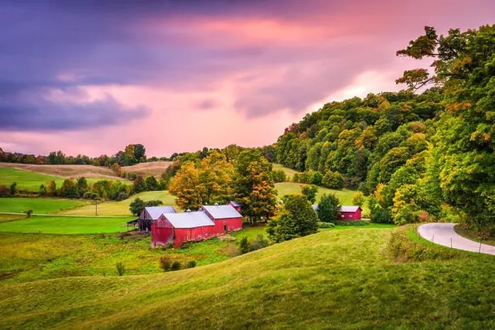Framed Print : Reading, Vermont, USA rural farm scene at dusk Framed Print : Reading, Vermont, USA rural farm scene at dusk