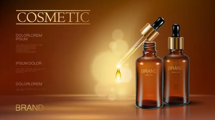 Framed Print : Realistic 3d essence bottle cosmetic ad Framed Print : Realistic 3d essence bottle cosmetic ad