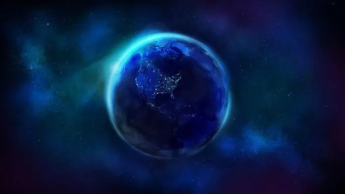 Framed Print : Realistic Earth from space showing North and South America. The night half of the Globe Framed Print : Realistic Earth from space showing North and South America. The night half of the Globe