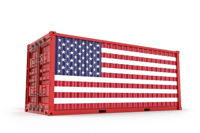 Framed Print : Realistic shipping container textured with Flag of the United States. Isolated. 3D Rendering Framed Print : Realistic shipping container textured with Flag of the United States. Isolated. 3D Rendering