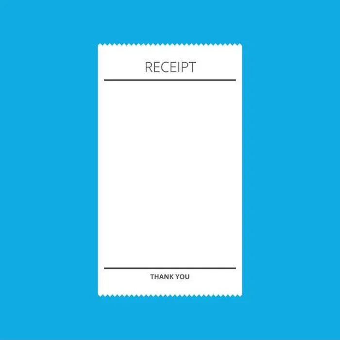 Framed Print : Receipt paper template on blue background. Isolated Vector Illustration Framed Print : Receipt paper template on blue background. Isolated Vector Illustration