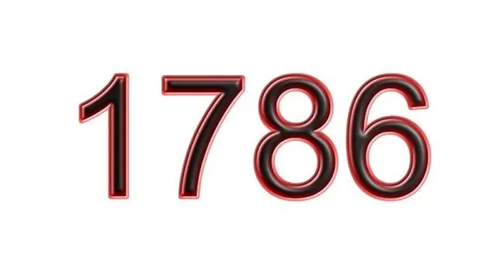 Framed Print : red 1786 number 3d effect white background Framed Print : red 1786 number 3d effect white background