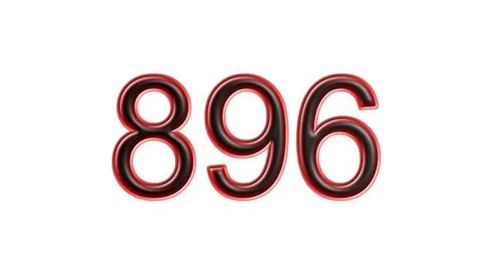 Framed Print : red 896 number 3d effect white background Framed Print : red 896 number 3d effect white background