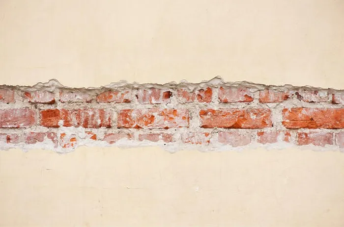 Framed Print : Red bricks broken wall unveil texture Framed Print : Red bricks broken wall unveil texture