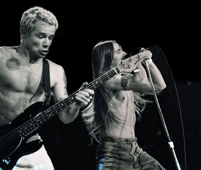 Framed Print : Red Hot Chilli Peppers Flea (left) Framed Print : Red Hot Chilli Peppers Flea (left)