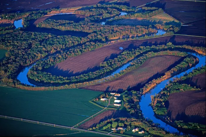 Framed Print : Red River of the North Aerial near Fargo North Dakota Framed Print : Red River of the North Aerial near Fargo North Dakota