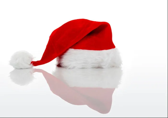 Framed Print : A red Santa hat isolated on white background Framed Print : A red Santa hat isolated on white background