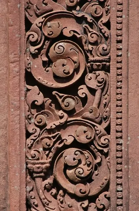 Framed Print : Red stone carving of the Banteay Srei Temple in the Angkor Area near Siem Reap, Cambodia Framed Print : Red stone carving of the Banteay Srei Temple in the Angkor Area near Siem Reap, Cambodia
