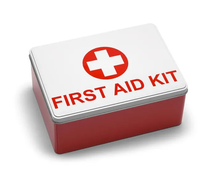 Framed Print : Red and White Metal First Aid Kit Box. Isolated on White Background Framed Print : Red and White Metal First Aid Kit Box. Isolated on White Background
