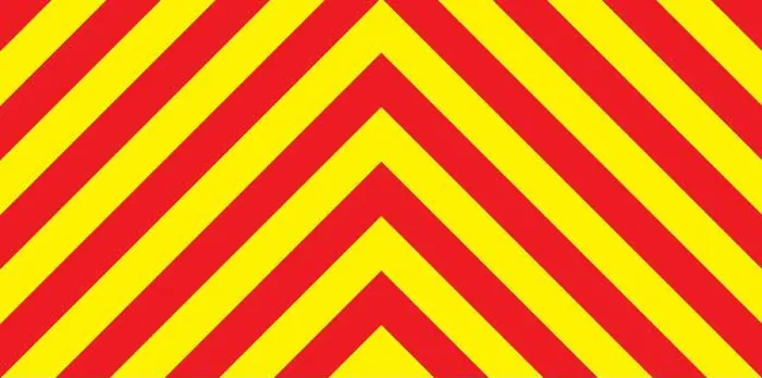Framed Print : A red and yellow warning chevron emergency vehicle background Framed Print : A red and yellow warning chevron emergency vehicle background