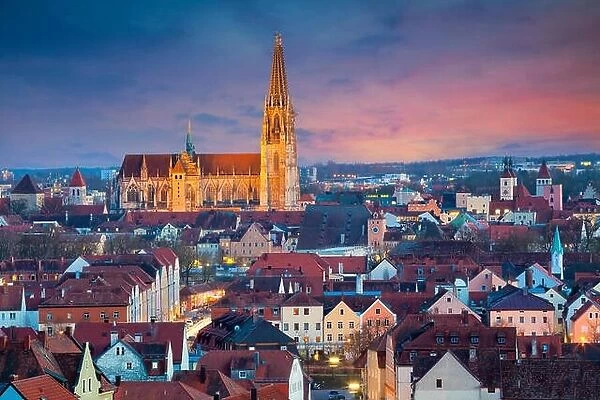 Regensburg. Image of unesco heritage and historic bavarian city Regensburg