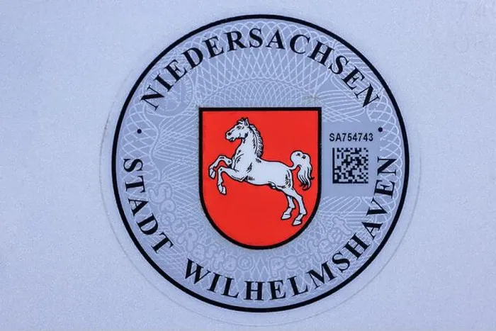 Framed Print : Registration sticker of the city of Wilhelmshaven, on the rear license plate, Wilhelmshaven, Lower Saxony, Germany Framed Print : Registration sticker of the city of Wilhelmshaven, on the rear license plate, Wilhelmshaven, Lower Saxony, Germany