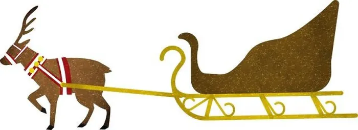 Framed Print : Reindeer pulling an empty sled Framed Print : Reindeer pulling an empty sled