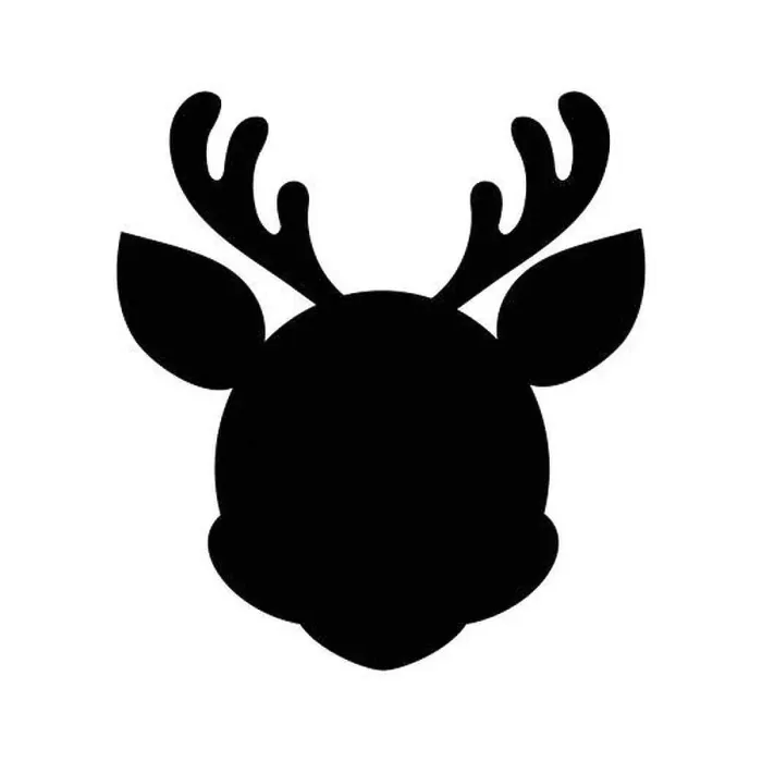 Framed Print : Reindeers with antlers silhouette flat vector image Framed Print : Reindeers with antlers silhouette flat vector image